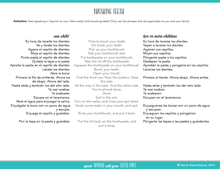 Brushing Teeth - Spanish Class for Parents